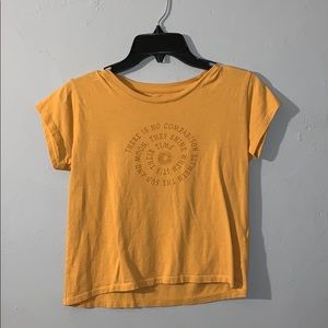yellow graphic tee